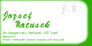 jozsef matusek business card
